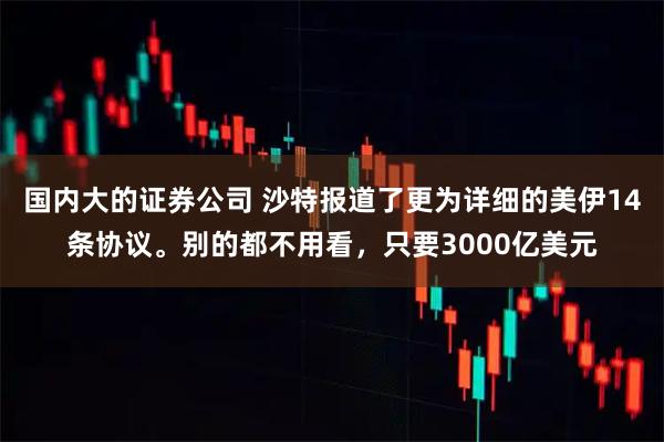 国内大的证券公司 沙特报道了更为详细的美伊14条协议。别的都不用看，只要3000亿美元